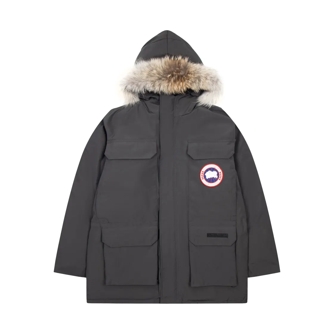 Canada US vendita calda inverno piumino d'oca di alta qualità alto grammo peso con cappuccio pelliccia animale giacca di media lunghezza