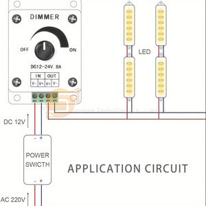 3 pezzi PWM Dimmer 12V 24V 8A LED Controller di luminosità a striscia regolabile a 100 - Product Image 4