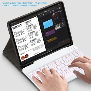 Universal retroiluminado 7 colores brillo ajustable multidispositivo delgado portátil inalámbrico Bluetooth 3,0 teclado para iOS Android - Product Image 2