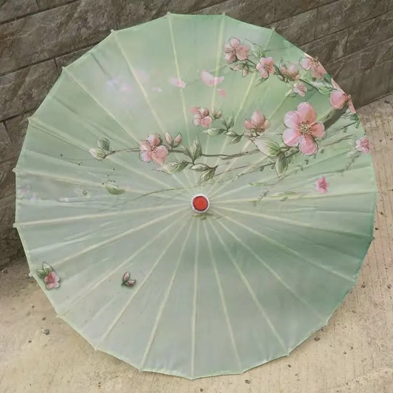 Z-64 الجملة اليدوية الصينية الحرير مهدب القماش المظلة الزفاف الديكور شمسية زفاف للحزب لوازم
