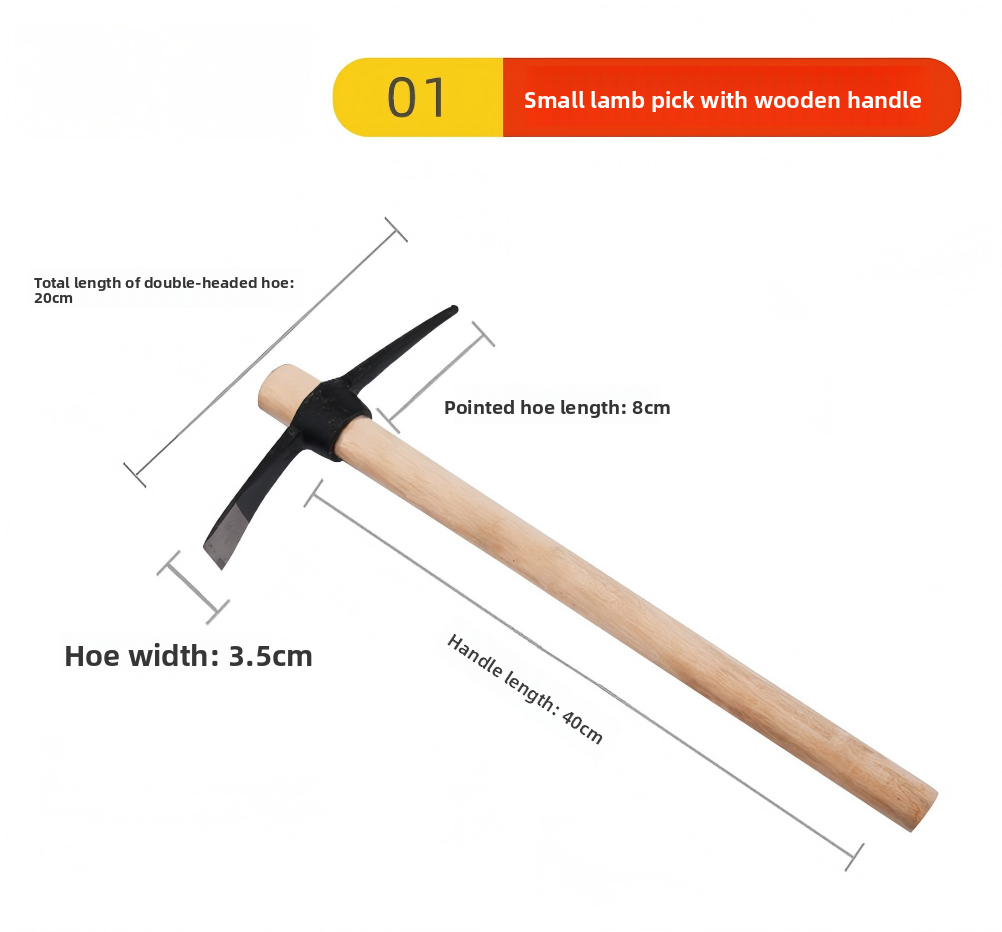 SY13 Wooden Handle Top-Loading Small Pickaxe
