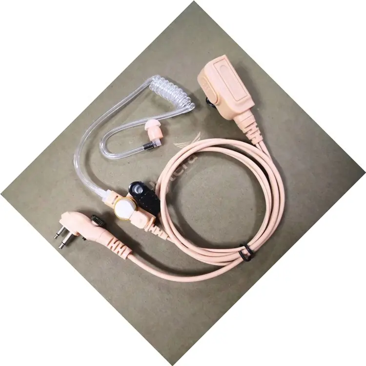 Kit di sorveglianza con tubo acustico a mani libere tc500 cuffie beige marrone chiaro bidirezionale auricolare a tubo radio per hytera-auriculares