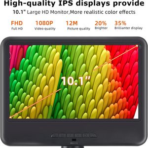 10.1&quot;IPS LCD Digital <strong>Microscope</strong> 8 LED <strong>Lights</strong>&amp;2 Fill <strong>Lights</strong>,USB Electronic <strong>Microscope</strong> Camera <strong>with</strong> Remote Control and 32G TF Card - Product Image 2