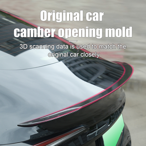 Araba Tesla yayla modeli 3 için ABS Spoiler karbon Fiber kuyruk orijinal yüksek performanslı bagaj Spoiler kanat kuyruk - Product Image 3
