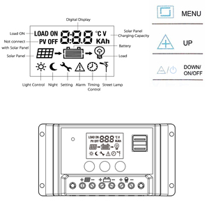 Солнечный PV Контроллер заряда 20A/10A 12V 24V с ЖК-дисплеем двойной USB PWM солнечные PV регуляторы зарядные устройства - Product Image 6