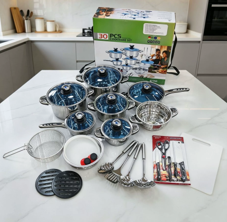 Ensemble de 30 casseroles en acier inoxydable