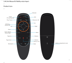 Hochwertige G10S Air Mouse Automatische Voice Gyro Sensing Factory Günstige Smart-Fernbedienung für Game Media Player Fixed Code STB - Product Image 5