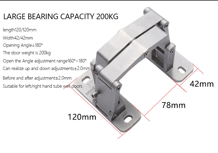 Doorplus 150kg 2D Concealed Invisible Adjustable Stainless Steel Heavy Duty Hidden Hinge