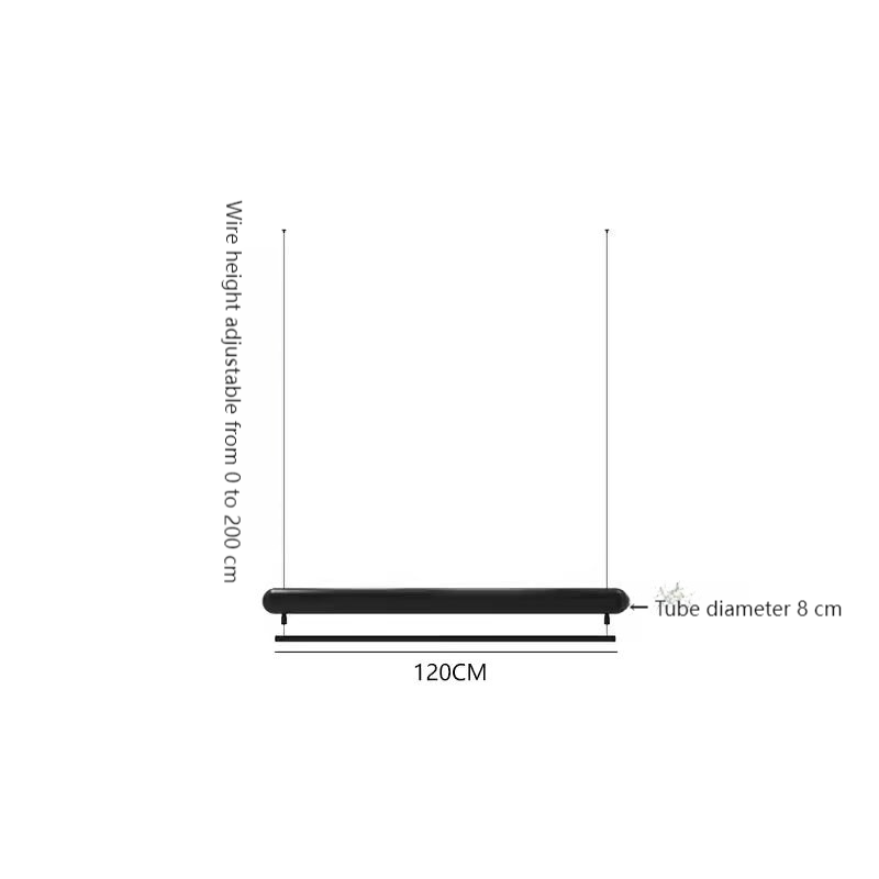 Cintre tube rond en acier inoxydable peint en noir 120CM