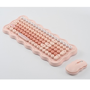 Múltiples colores lindos botones redondos Office 2,4G teclado inalámbrico y ratón Combos Girls Keyboard mouse set para computadoras portátiles - Product Image 6