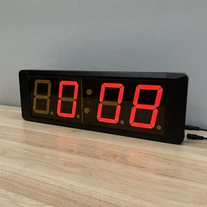 大型デジタルLEDウォールクロックLEDストップウォッチディスプレイ間隔タイマーカウントダウンクロック - Product Image 6