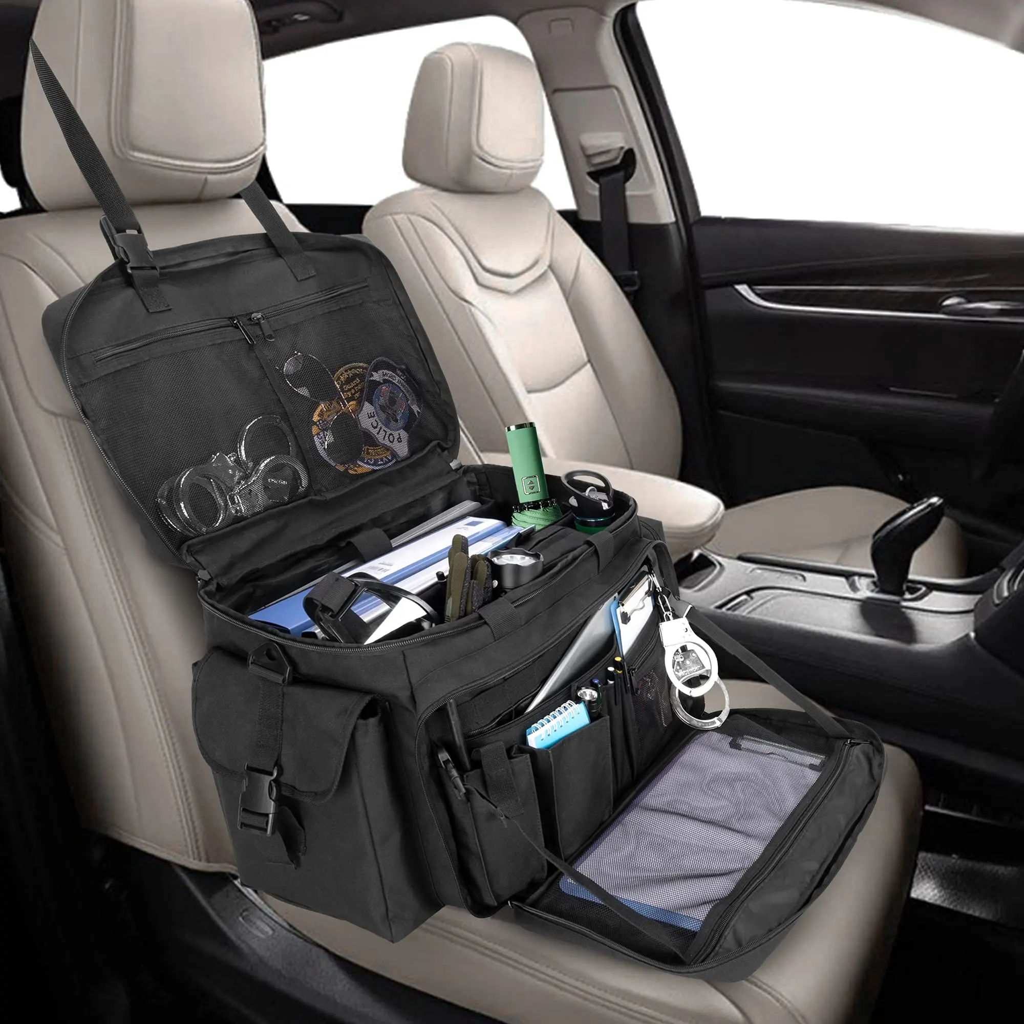 حقيبة دوريات كبيرة بسعر الجملة مخصصة لمعدات الأمن التكتيكي جاهزة لتنظيم التجهيزات حقيبة دوريات للعمل في المقعد الأمامي للسيارة