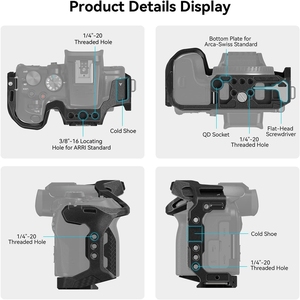 SmallRig Aluminum Alloy R10 Cage with 1/4&quot;-20 and 3/8&quot;-16 Threaded Hole and Quick Release Plate for Canon R10-4004 - Product Image 3