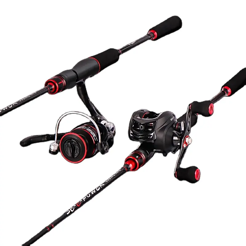 Top 2 sezioni 1.68M-2.7M in fibra di carbonio canna da spigola richiamo pesca in mare canna da pesca Spinning ultraleggera con Set di mulinelli Amazon