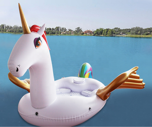 Негабаритный Единорог плавающий ряд PVC water party 6 человек крепление Радуга Пегас плавающий остров на воде - Product Image 5