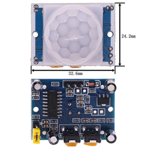 Módulo PIR infrarrojo piroeléctrico de infrarrojos de ajuste de HC-SR501, módulo Detector de Sensor de movimiento y soporte para Arduino Diy Kit