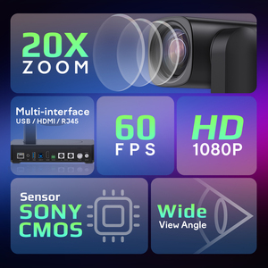 กล้องการประชุมทางวิดีโอติดตามอัตโนมัติ4K PTZ ซูม20กล้องการประชุม ndi - Product Image 6