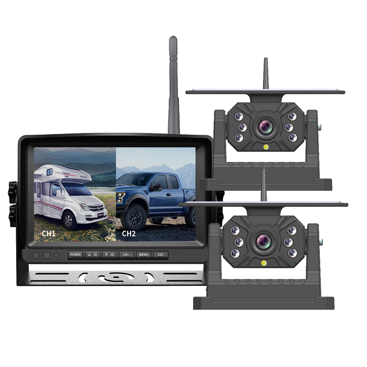 Sans fil kit avec 2 solaire caméra