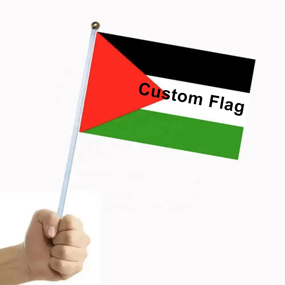 Bandeiras promocionais da Palestina, bandeira vermelha, branca, verde e preta com logotipo, estampa personalizada, 30x45 cm, bandeira personalizada da Palestina