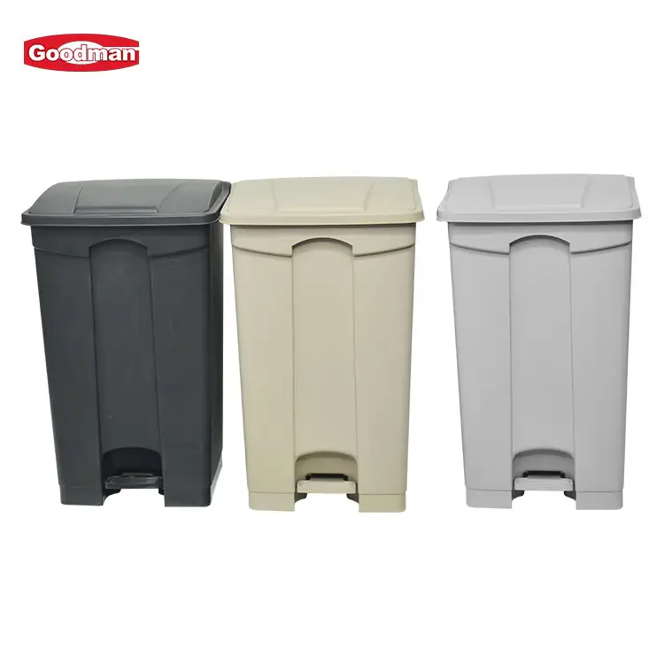 87L Plastic Step-on Trash Can Hands-free Waste bin Large Capacity Commercial Utility Step Foot Pedal Garbage bin