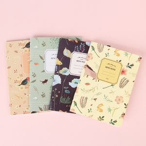 <strong>Custom</strong> <strong>Printed</strong> A7 Student <strong>Notebook</strong> with Floral Bird <strong>Design</strong> Portable <strong>Natural</strong> Paper Cover Saddle Stitching Binding Blank Notepad - Product Image 1