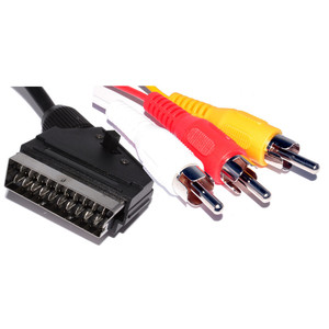<strong>SCART</strong> <strong>to</strong> 3 <strong>RCA</strong> PHONO AUDIO/VIDEO CABLE WITH SWITCH 1.5M - Product Image 4