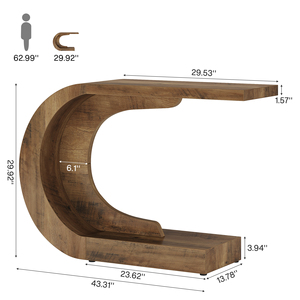 Tribesigns 43.3 "orta yüzyıl Modern konsol masa Entryway için, ahşap c-şekilli koridor giriş Accent masa oturma odası için - Product Image 6