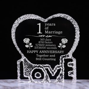 JY Love 2D Cá Nhân Hóa Đài Tưởng Niệm Laser Khắc Cube Ảnh Tinh Thể Chặn Giấy Cho Quà Tặng Đám Cưới - Product Image 1