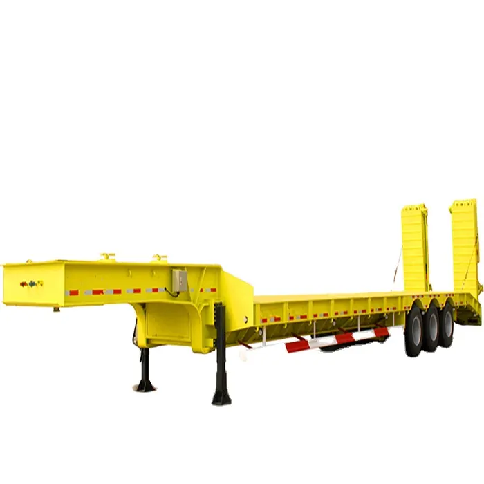 Vehicle Master 3 axles 4 axles 70 80 ton lowbed semi trailer low loader transport heavy duty equipment Extendable lowboy trailer