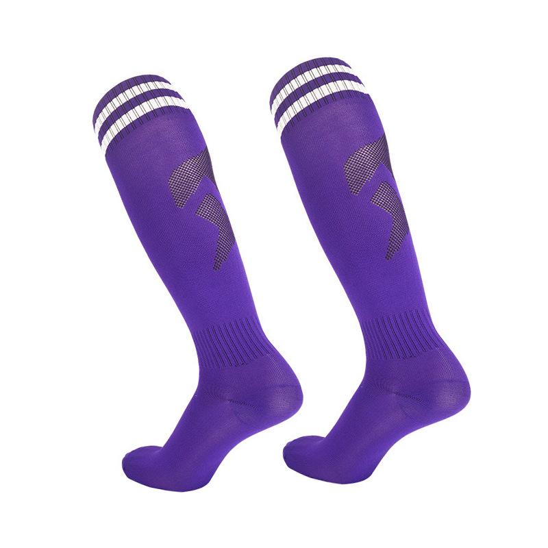 Purple Socks with White Stripes