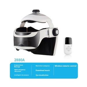 Venta directa del fabricante, masajeador de cabeza y ojos multifuncional integrado, casco, cuero cabelludo y dispositivo de relajación cerebral recargable