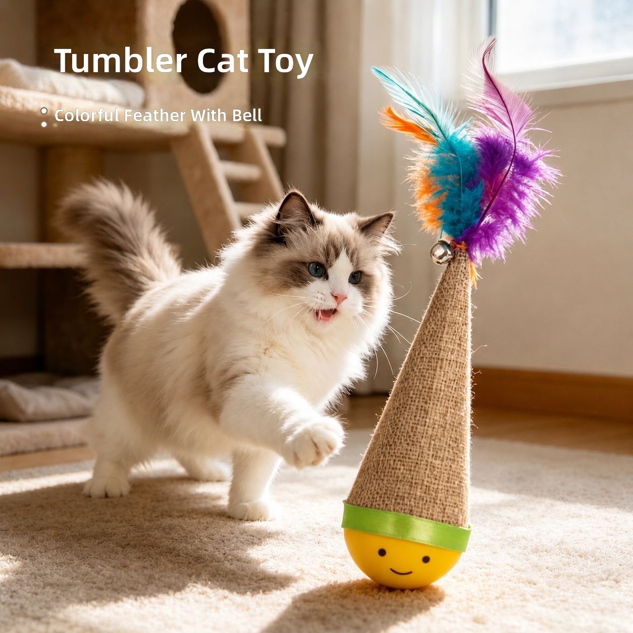 Une poupée en tissu taquine pour chat qui ne tombe pas