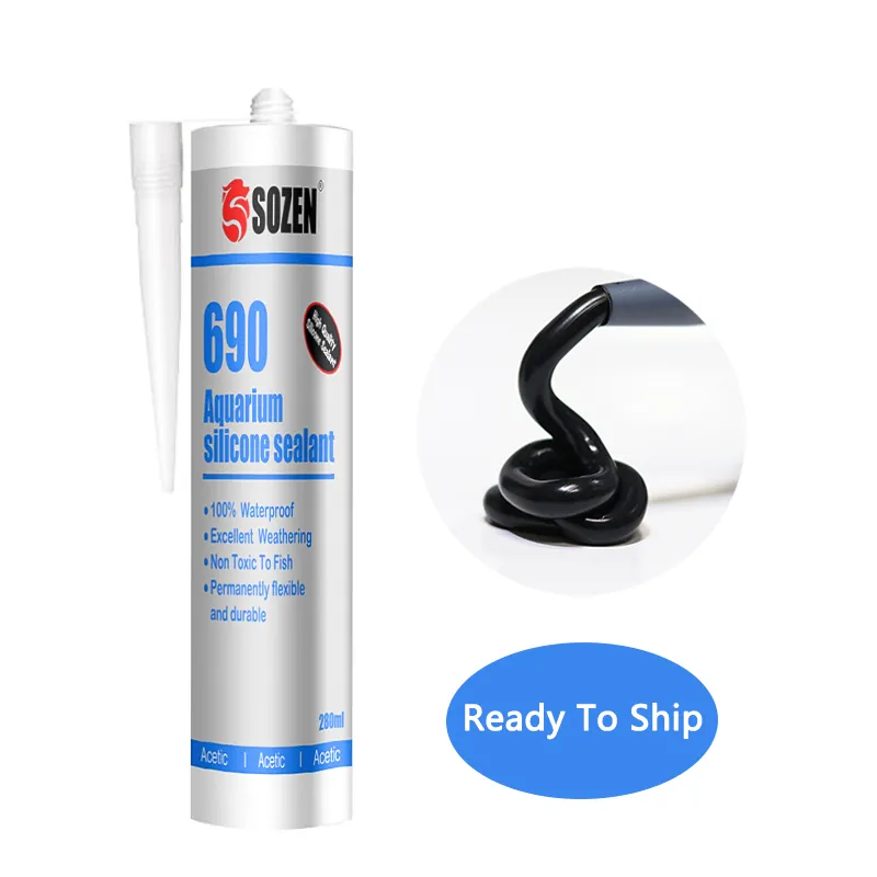 Sozen giá rẻ axit một thành phần thủy tinh dính acetic Silicone sealant cho Aquarium