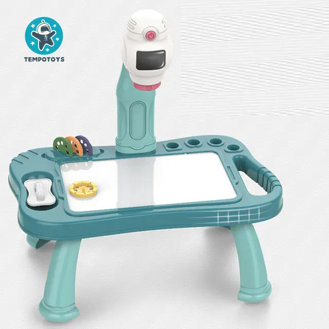 Tempo Toys-Mesa de proyector de dibujo para niños, tablero de pintura LED para proyectar, juguetes educativos de dibujo