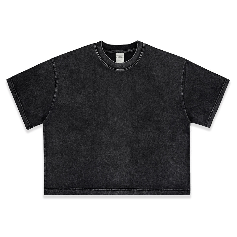 coupe courte et large noire délavée