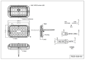 ECE R10 ECE R65 Class 2 <strong>LED</strong> Surface Mount Grille 18 <strong>LED</strong> Flashing Hazard Lighthead Strobe Light SA7025-18 - Product Image 4