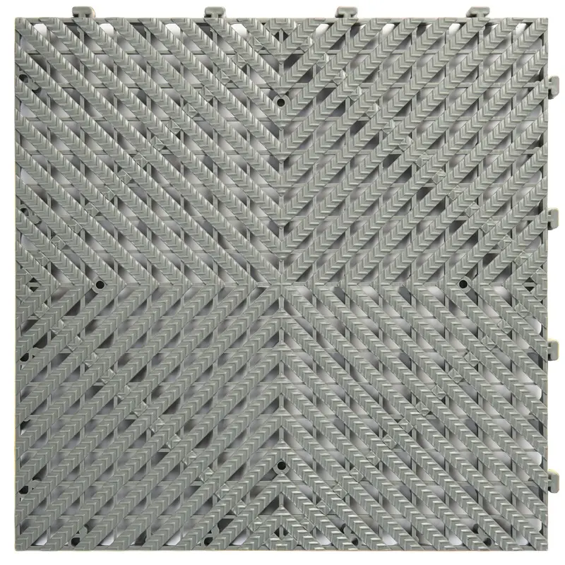 Free Design Anti-Slip PP Plastic Interlocking Tile Graphic Design Solutions for Car Wash Drain Garage Floor Mat Grating