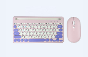 Precio al por mayor, colores mezclados, 2,4G y BT, modo dual, inalámbrico, Bluetooth, teclado para ordenador portátil, alfombrilla de ratón, combinación de alfombrilla de ratón para tabletas - Product Image 3