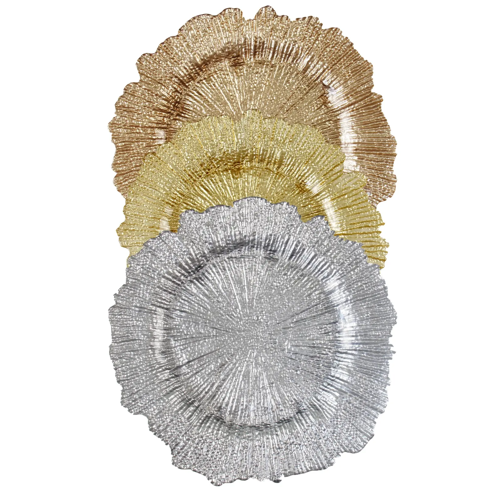 Круглые позолоченные тарелки 13 дюймов, пластиковый риф для ужина, свадебное элегантное украшение, акриловая подложка