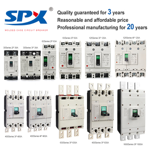 SPX AC/DC MCCB -3P 125L 400V 35kA MCCB kalıplı durumda devre kesici 1P 2P 3P 80A 100A 125A elektrikli MCCB devre kesici devre kesici - Product Image 1