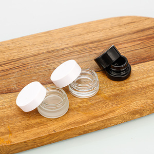 5ml luftdichter Behälter Dicker Boden Niedriges Profil Glas konzentrat glas mit geradem Boden und Kunststoff deckel 3G 5G 9G Kompatibilität