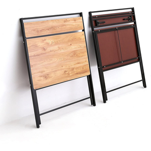 Escritorio plegable moderno para ordenador portátil, mesa plegable de 2 niveles con marco de Metal y madera de primera calidad, sin montaje - Product Image 3