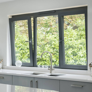 Marco de aleación de aluminio AS2047, ventana de inclinación y giro de vidrio, recubrimiento de polvo de Color negro barato, ventanas de inclinación y giro de aluminio - Product Image 1