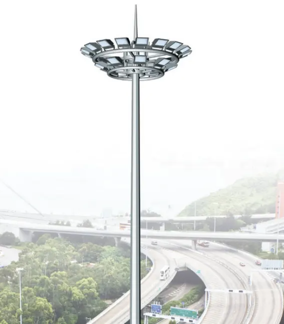 Tiang lampu tinggi, tiang lampu sorot tinggi 15m 20m 25m 30m 35m stadion dengan lampu banjir