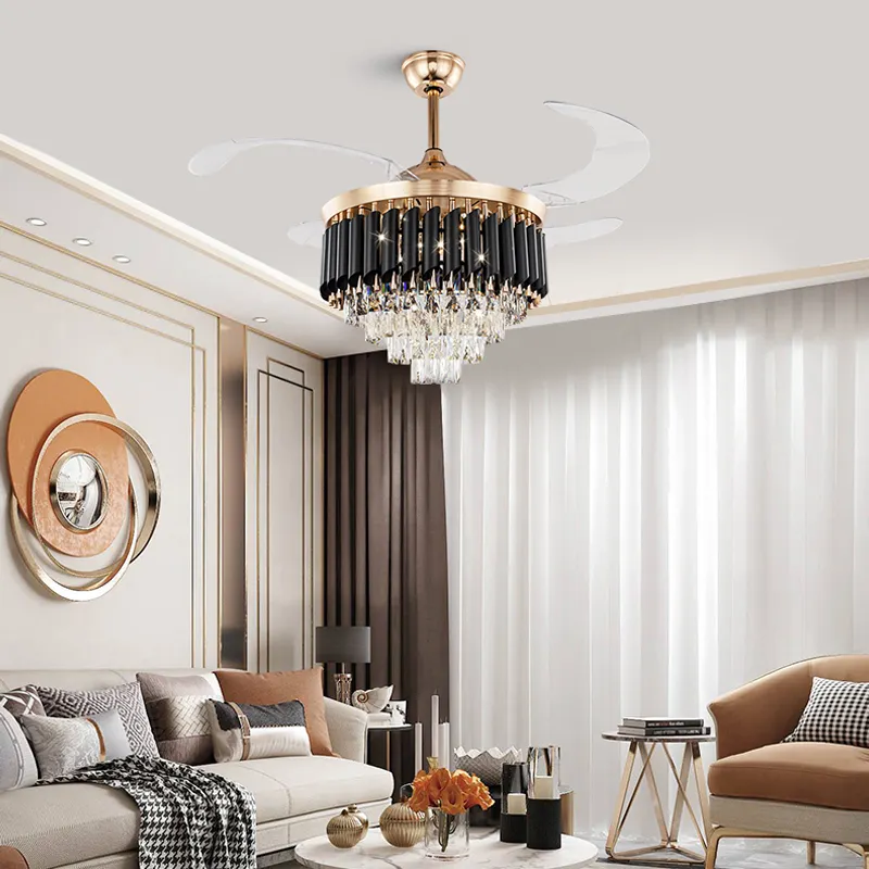 Klassische Designer Raum dekoration Pendel leuchten Led Kronleuchter Kristall Moderne dekorative Kronleuchter Decken ventilator Lampen