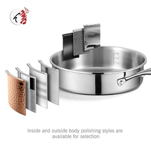 Chất lượng cao 10 cái cấp thực phẩm nhà bếp nấu ăn chậu và chảo Set tri-ply thép không gỉ <span class=keywords><strong>Cookware</strong></span> <span class=keywords><strong>sets</strong></span> - Product Image 5