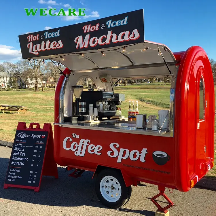 WECARE Custom Fashion Design Mobile per auto da pranzo camion dei gelati per caffè Mini carrello per cibo piccolo camion di cibo in vendita in cina