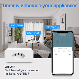 Directo de fábrica Tuya Smart Life APP Controlado Uso doméstico Enchufe inteligente estándar de Brasil con conectividad WiFi - Product Image 4