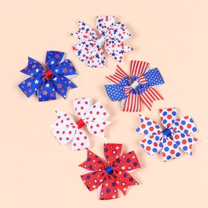 3.5 Inch 4th of <strong>July</strong> <strong>Hair</strong> Bows Clip for Baby Girl Fashion Star Striped Flag <strong>Hair</strong> Pins Flag Day Headwear <strong>Hair</strong> Accessories