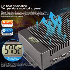 Pantalla de temperatura digital personalizada, caja de aleación de aluminio, Mini ordenador PC resistente sin ventilador integrado - Product Image 3